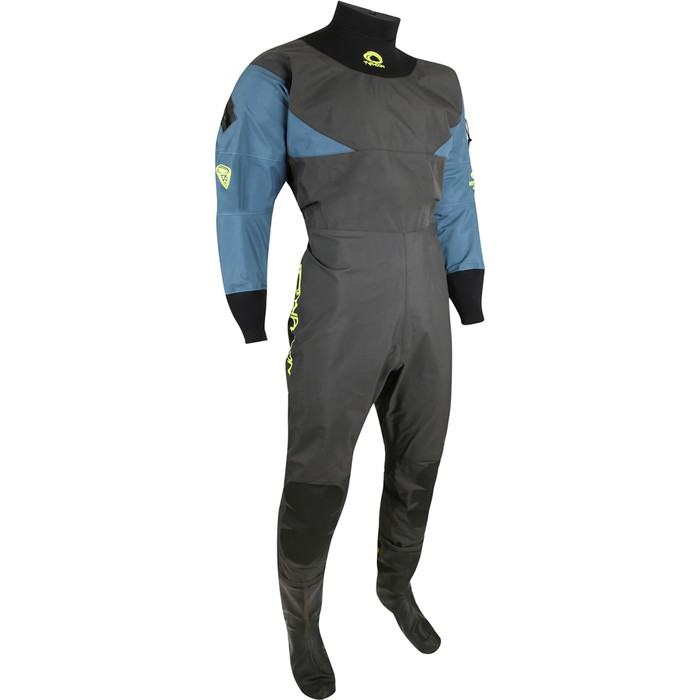 2024 Typhoon Hypercurve 4 Back Zip Trockentauchanzug Mit Socken 100170 - Teal / Grey